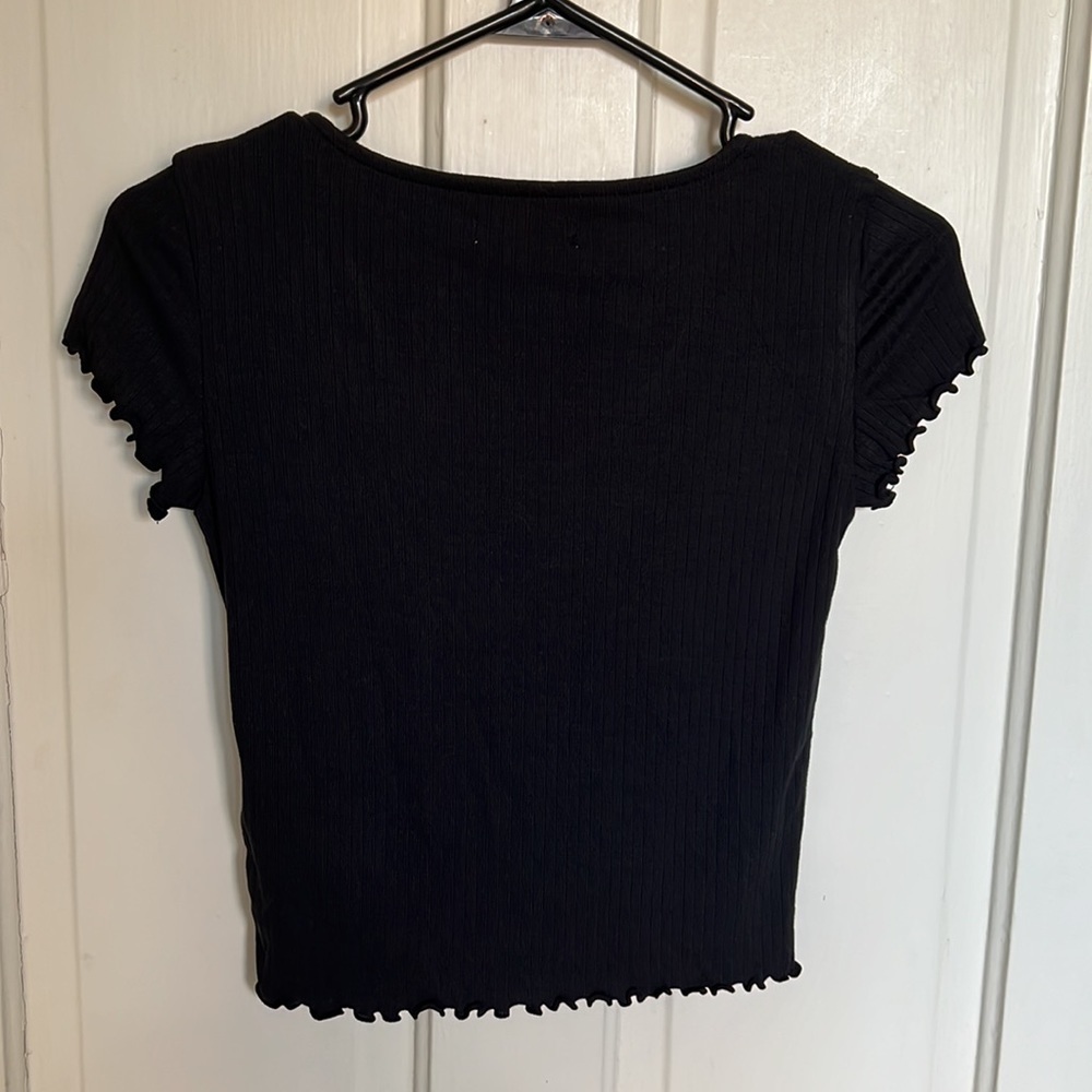 Madewell Ribbed Button-Front V-Neck Tee - Picture 6 of 6